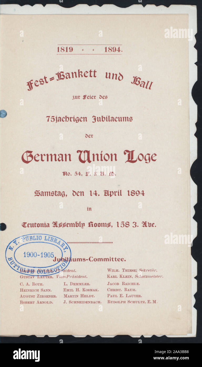 TOASTS IN GERMAN; ALL OTHER MATERIAL EXCEPT MENU IN GERMAN; NAMES