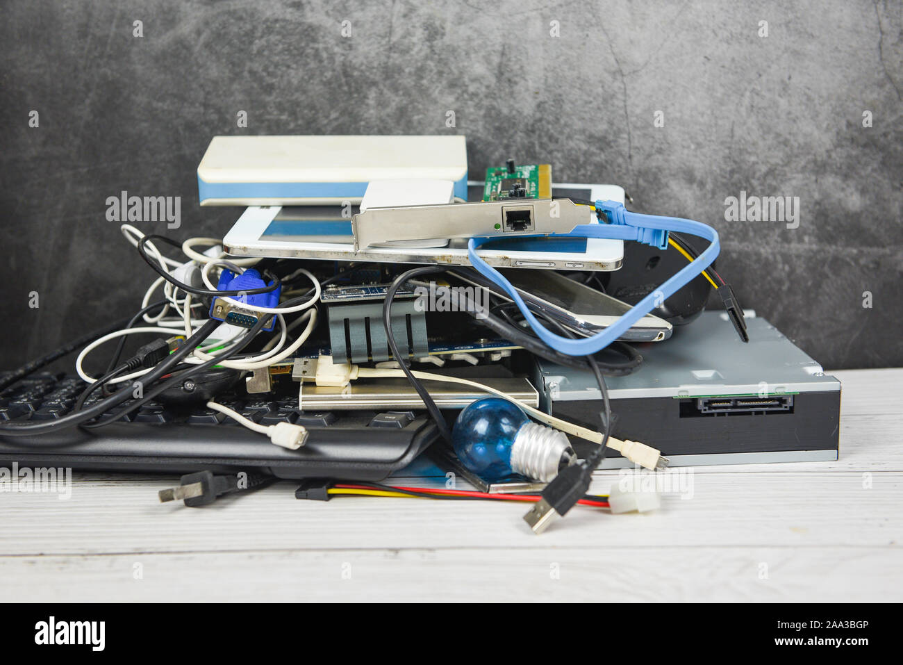 Electronics waste concept / Garbage electrical waste ready for