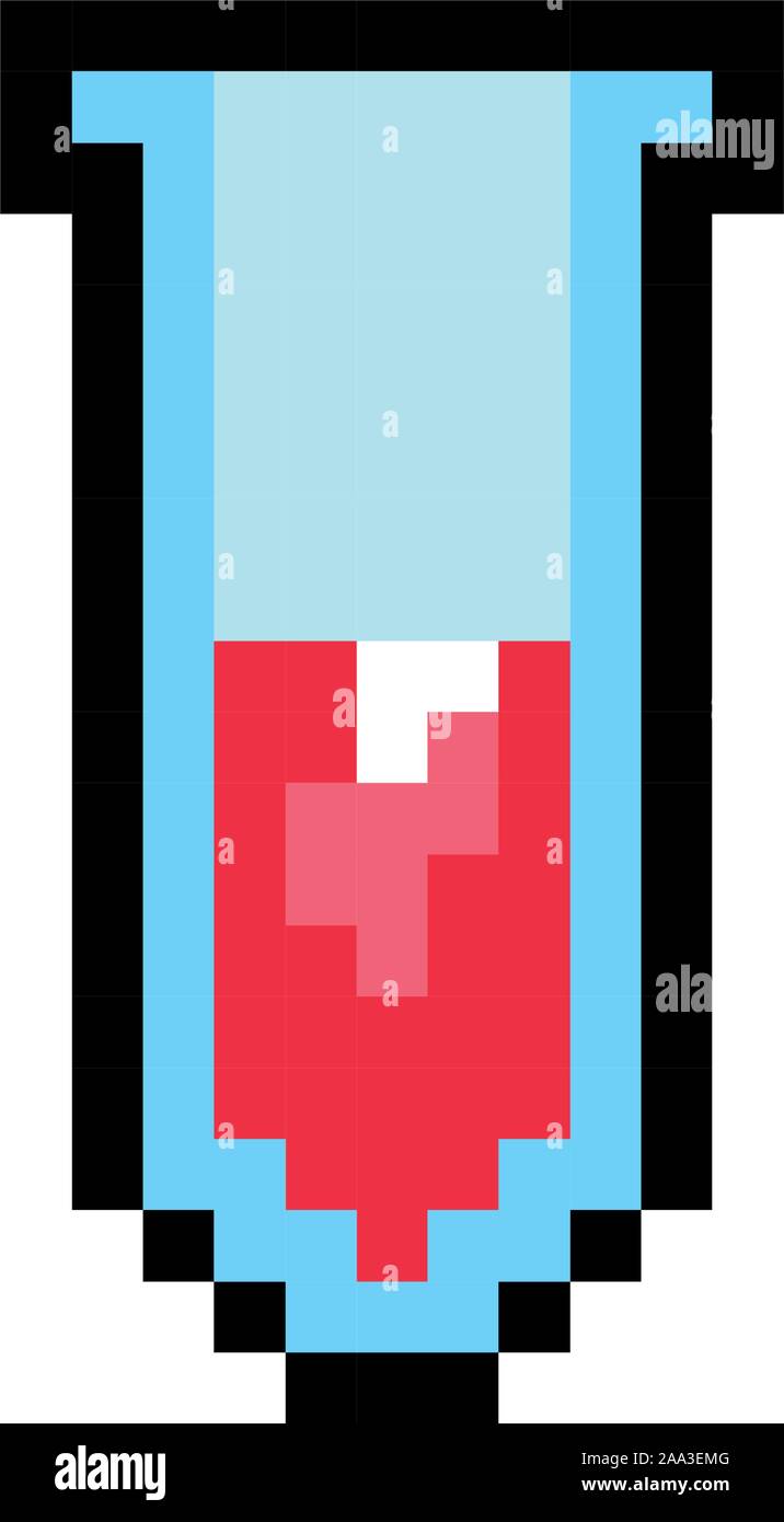 tube test 8 bits pixelated style icon Stock Vector