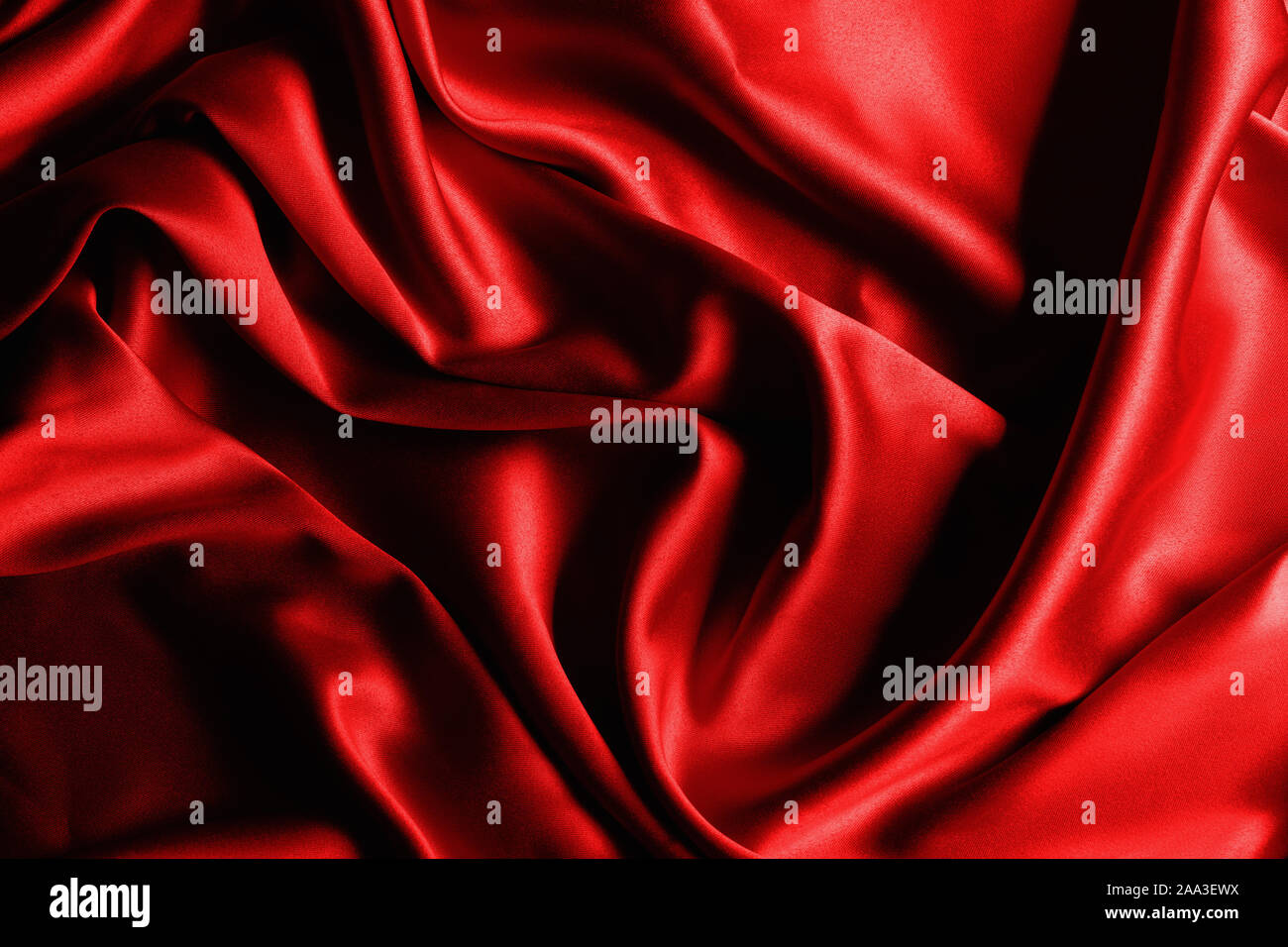 Red silk close up texture background. Stock Photo