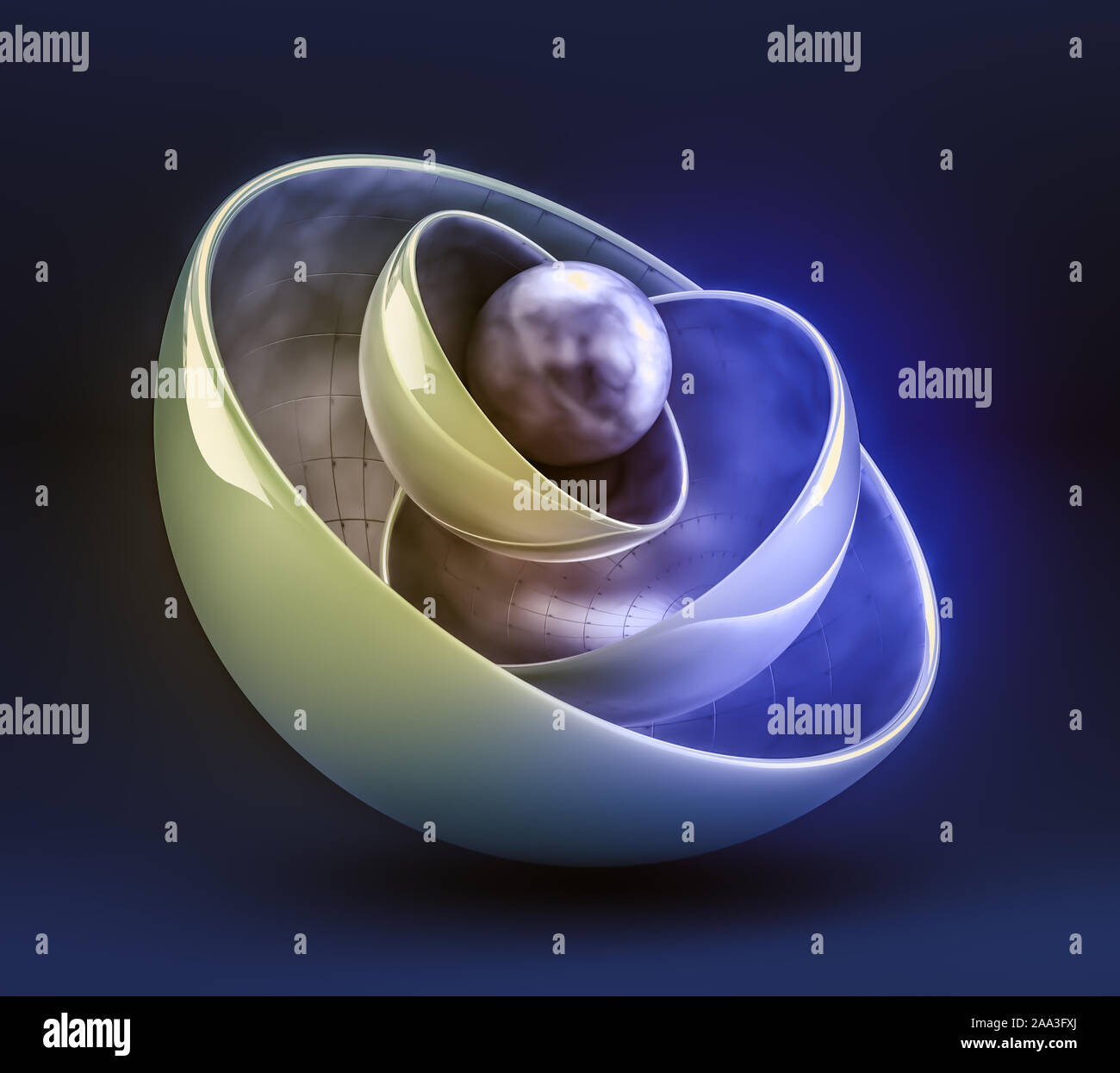 Blue abstract background with balls. 3d rendering 3d illustration Stock ...