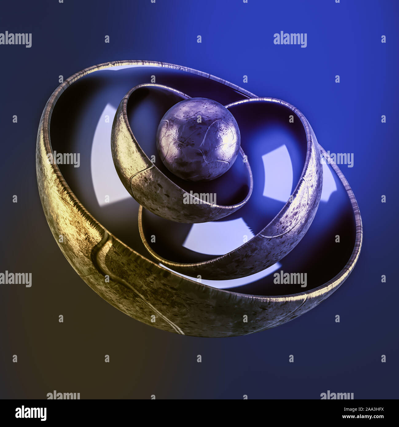 Blue abstract background with balls. 3d rendering 3d illustration Stock ...