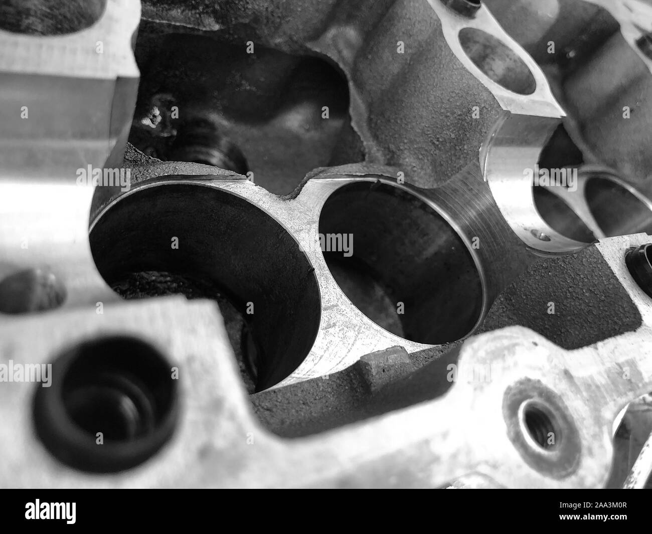 Internal combustion engine, industrial texture pattern. The metal part of the car, abstract background. Stock Photo