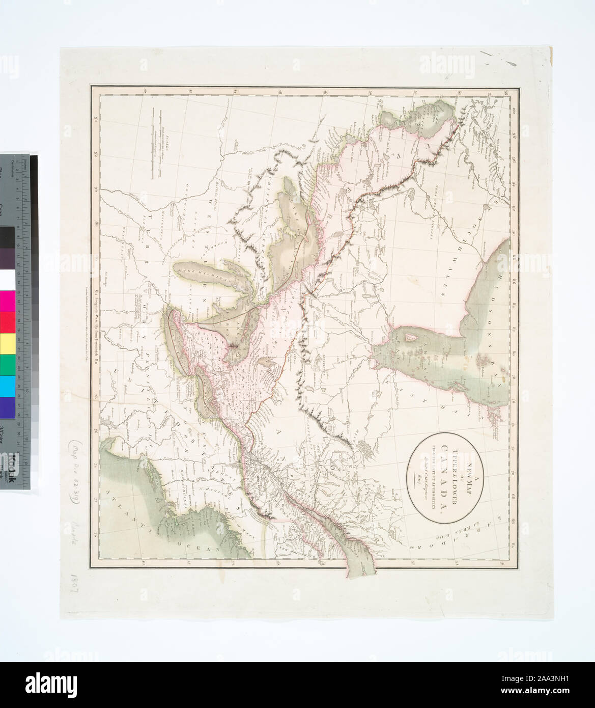 Also covers the northeastern United States. National Endowment for the Humanities Grant for Access to Early Maps of the Middle Atlantic Seaboard. Relief shown pictorially. Citation/Reference: Phillips. Maps of America, p. 194 Citation/Reference: Winearls, J. Mapping Upper Canada 1780-1867, 35; A new map of Upper & Lower Canada Stock Photo