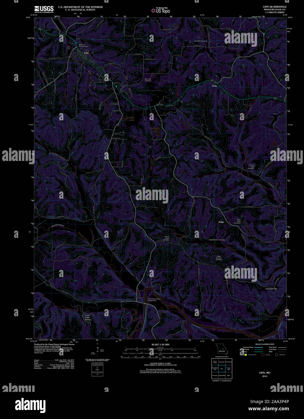 Linn missouri map hires stock photography and images Alamy