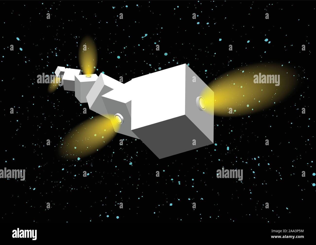 Cubes spaceship Stock Vector