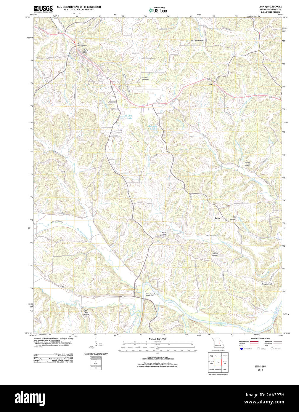 Linn missouri map hires stock photography and images Alamy