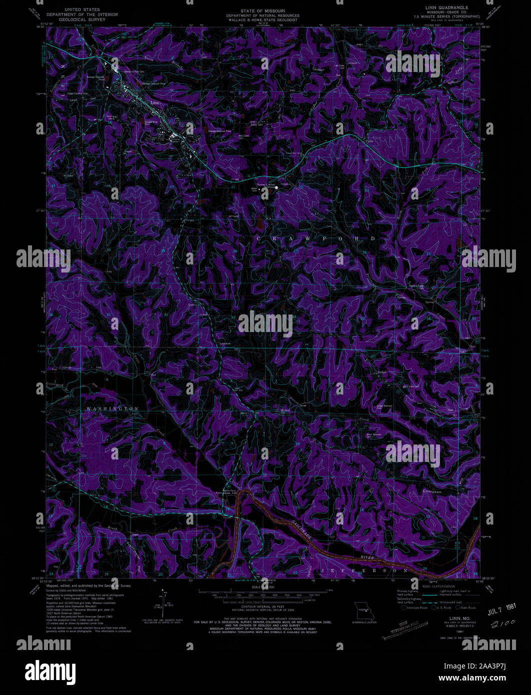 Linn missouri map hires stock photography and images Alamy