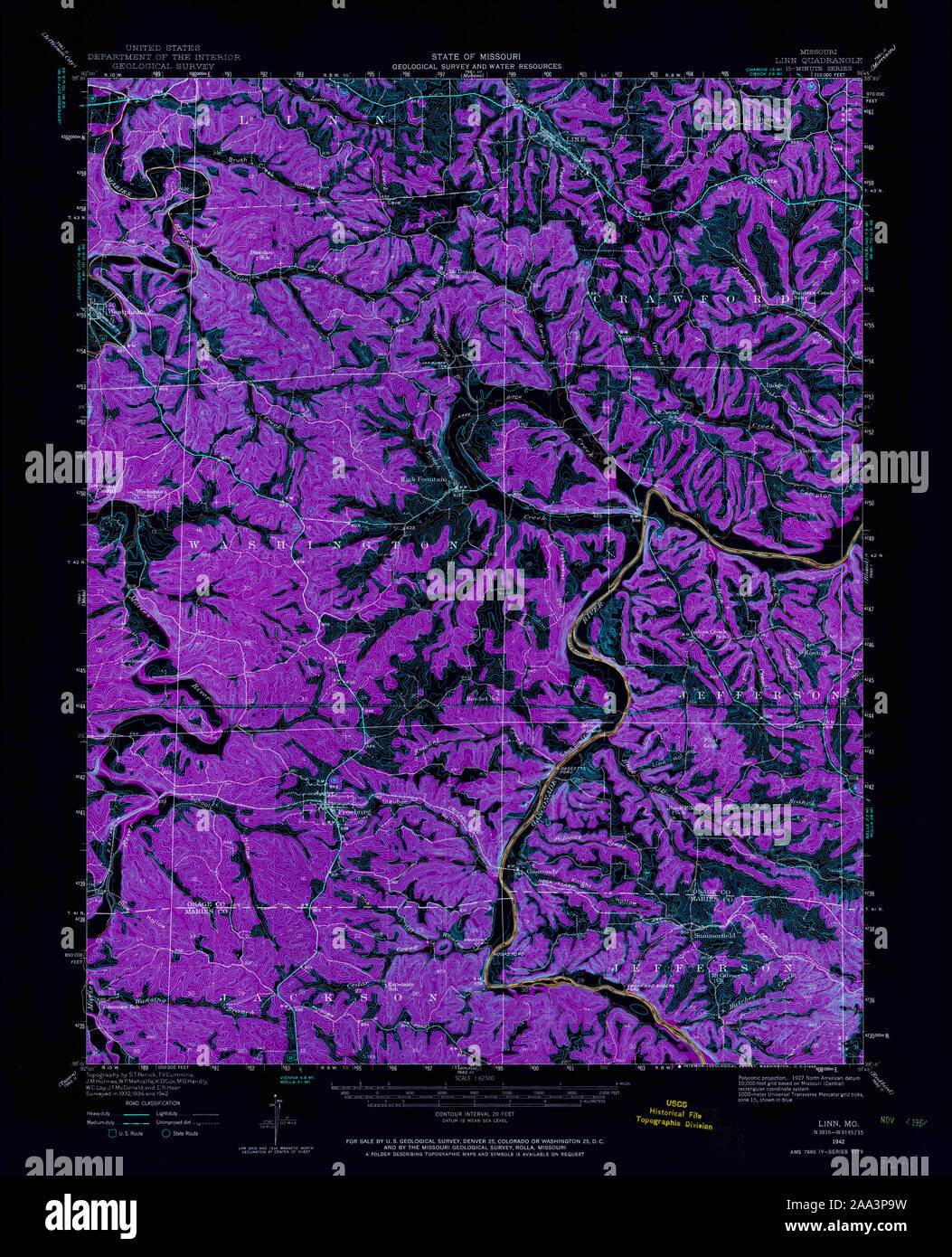 Linn missouri map hires stock photography and images Alamy