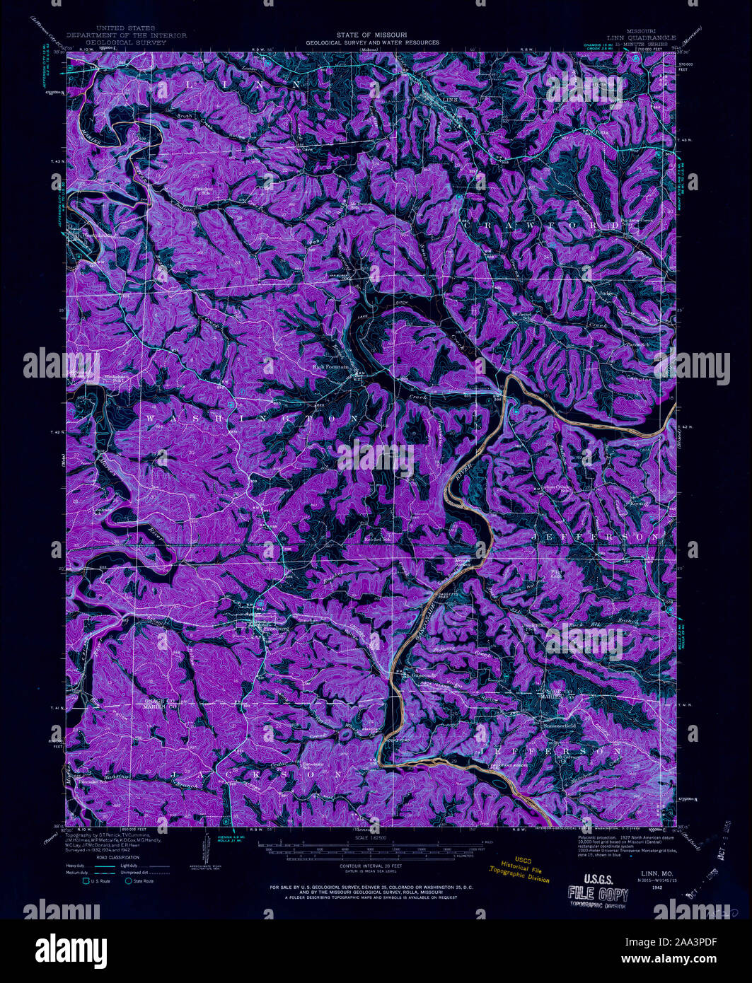 Linn missouri map hires stock photography and images Alamy