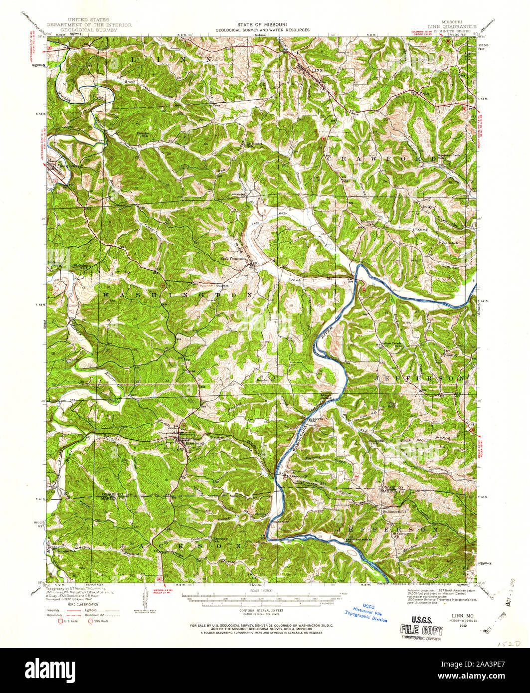 Linn missouri map hires stock photography and images Alamy