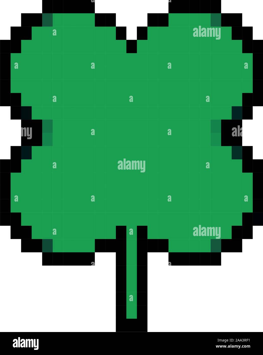 clover leaf 8 bits pixelated style icon Stock Vector