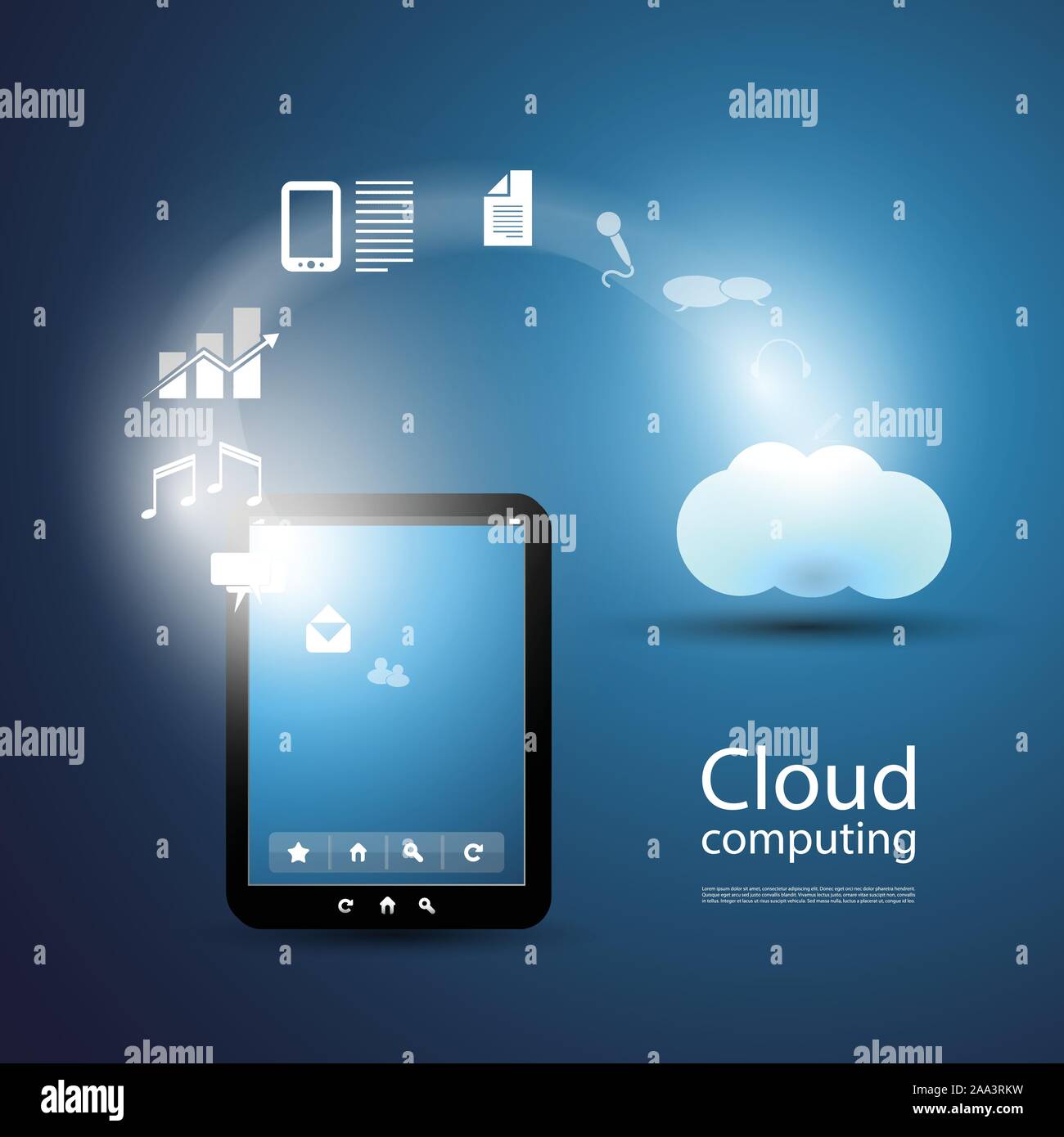 Cloud Computing and Global Networks Concept Design with Tablet PC and ...