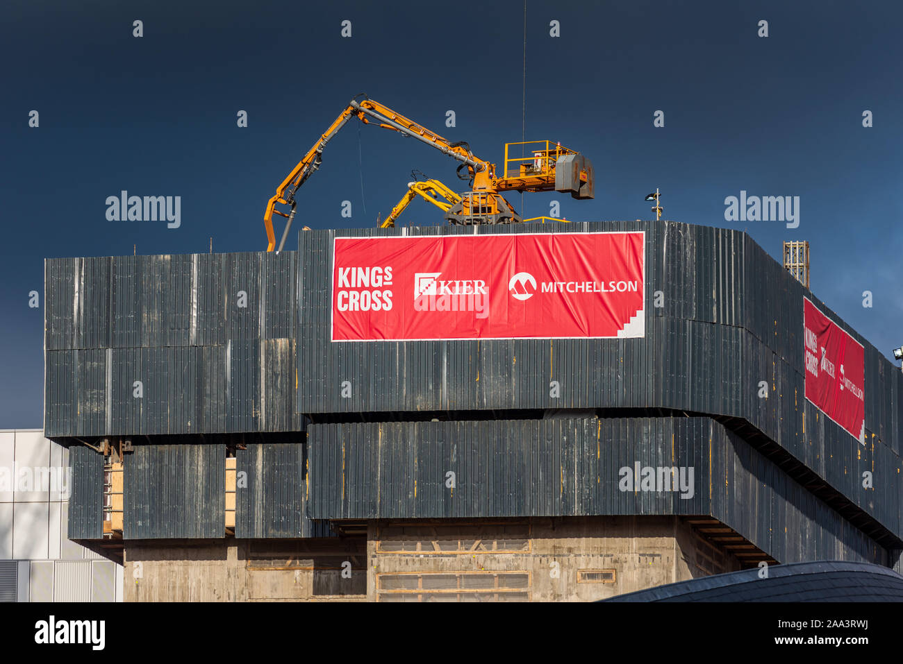 Kier Group plc and Mitchellson Formwork & Civil Engineering Ltd building construction in London's Kings Cross Stock Photo