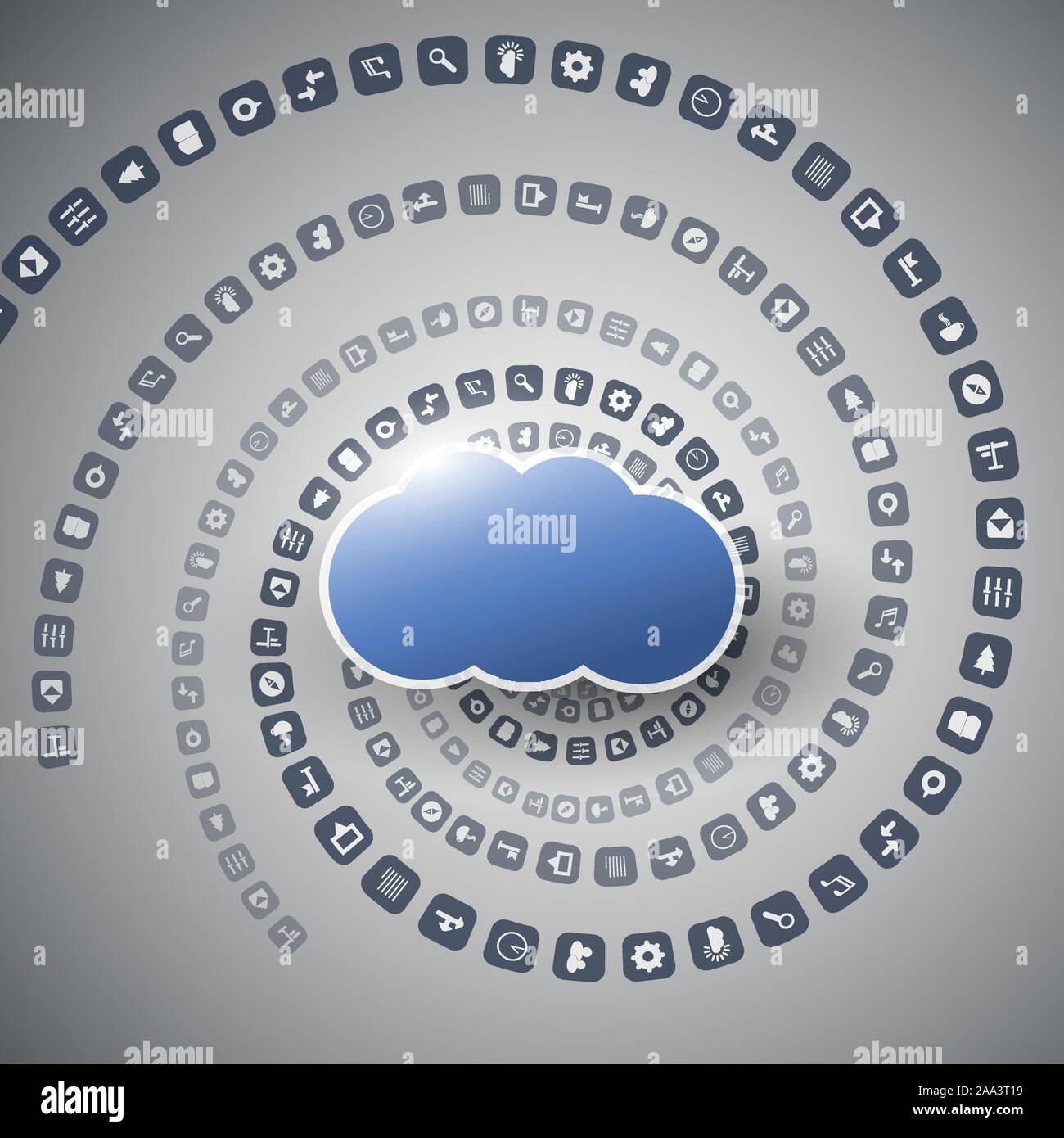 Global Network or Cloud Computing Concept Design with Big Cloud in the ...