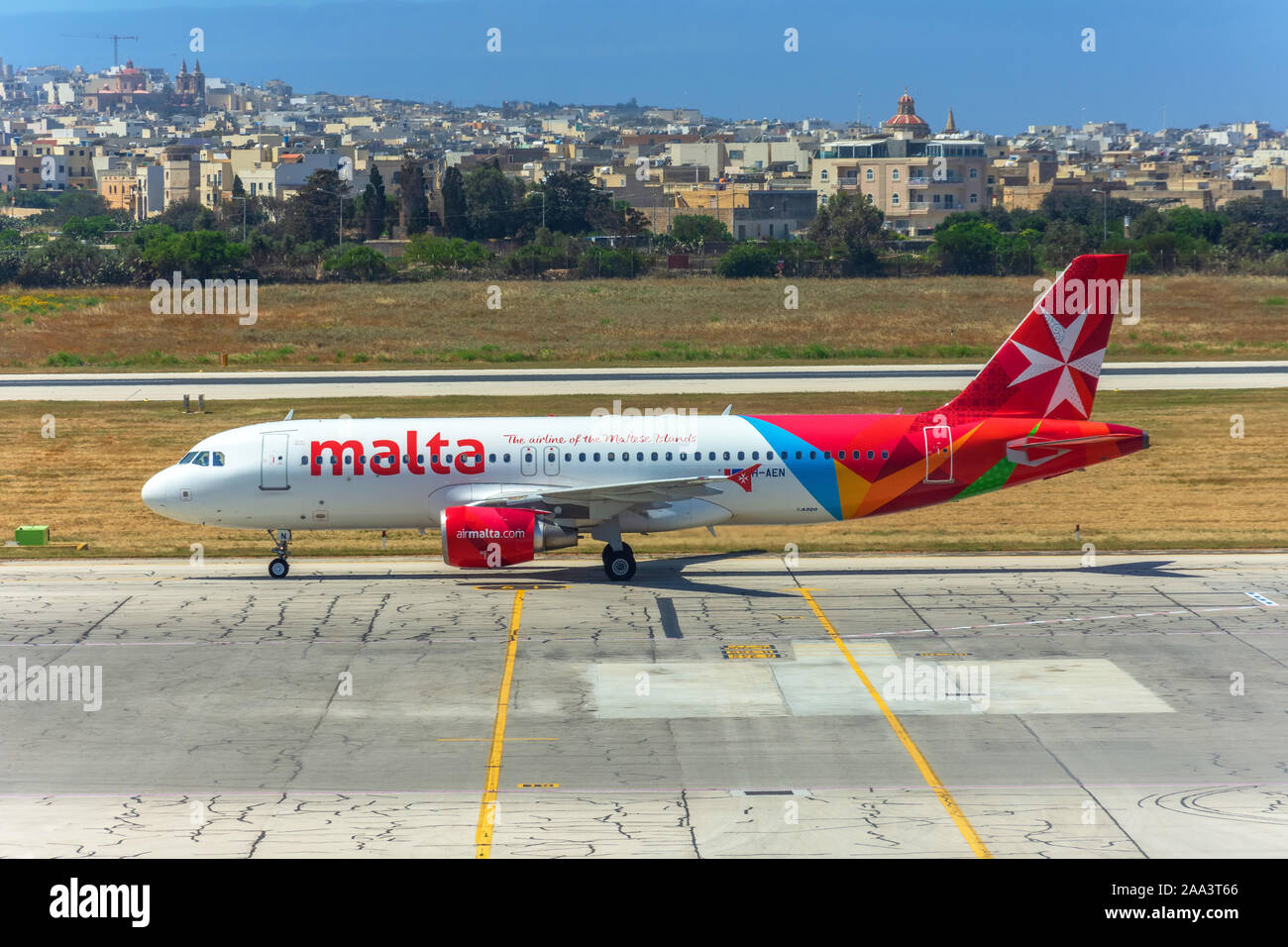 Air Malta Airbus A320, Luqa, Malta - 10 May 2019 Stock Photo