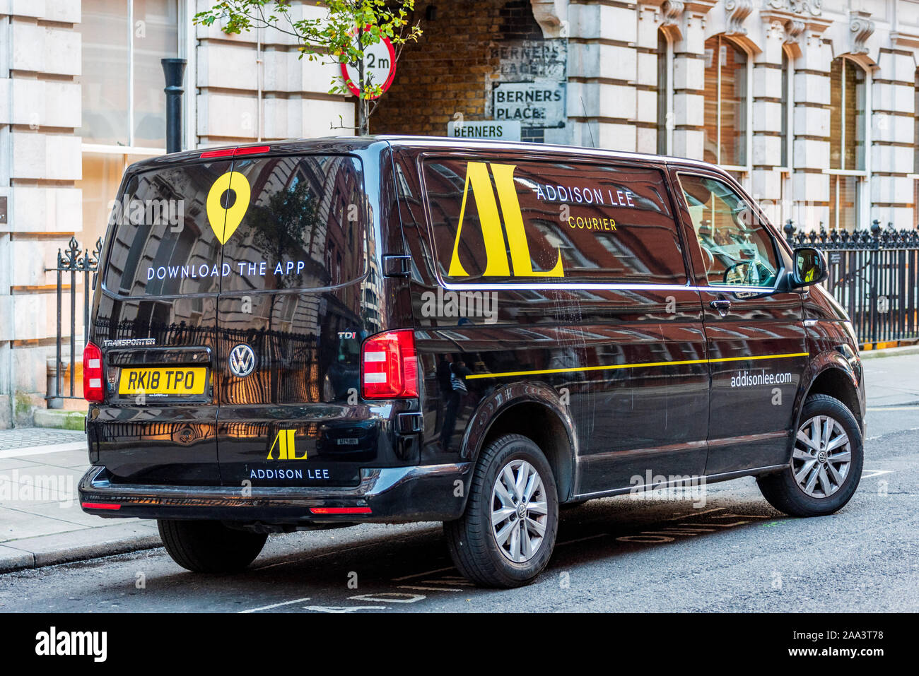 Addison Lee Courier Van in Central London Stock Photo