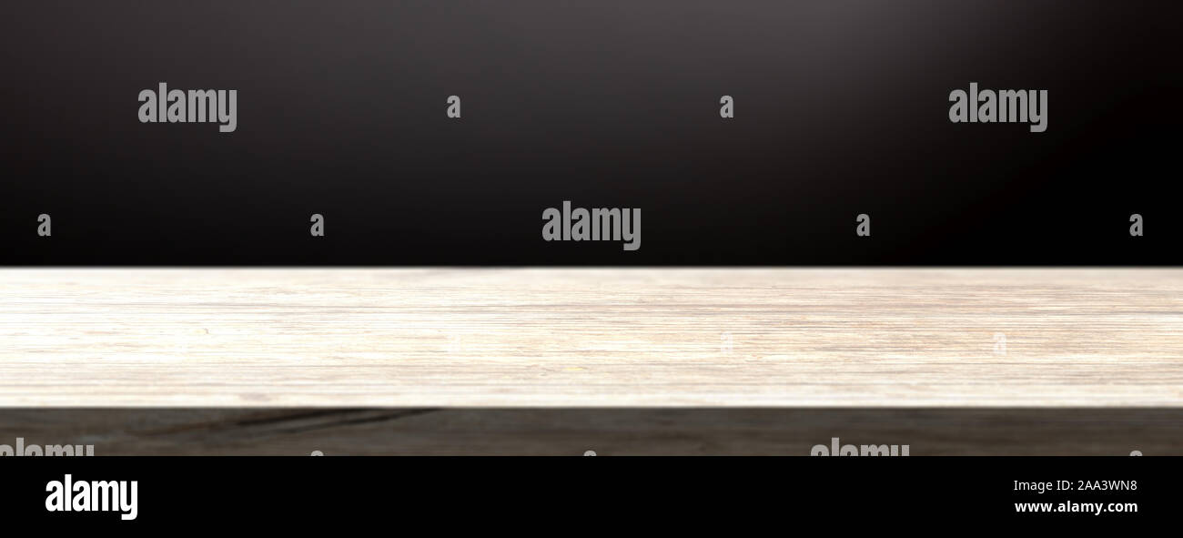 Wood board shelf or table empty blank template dark background, copy ...