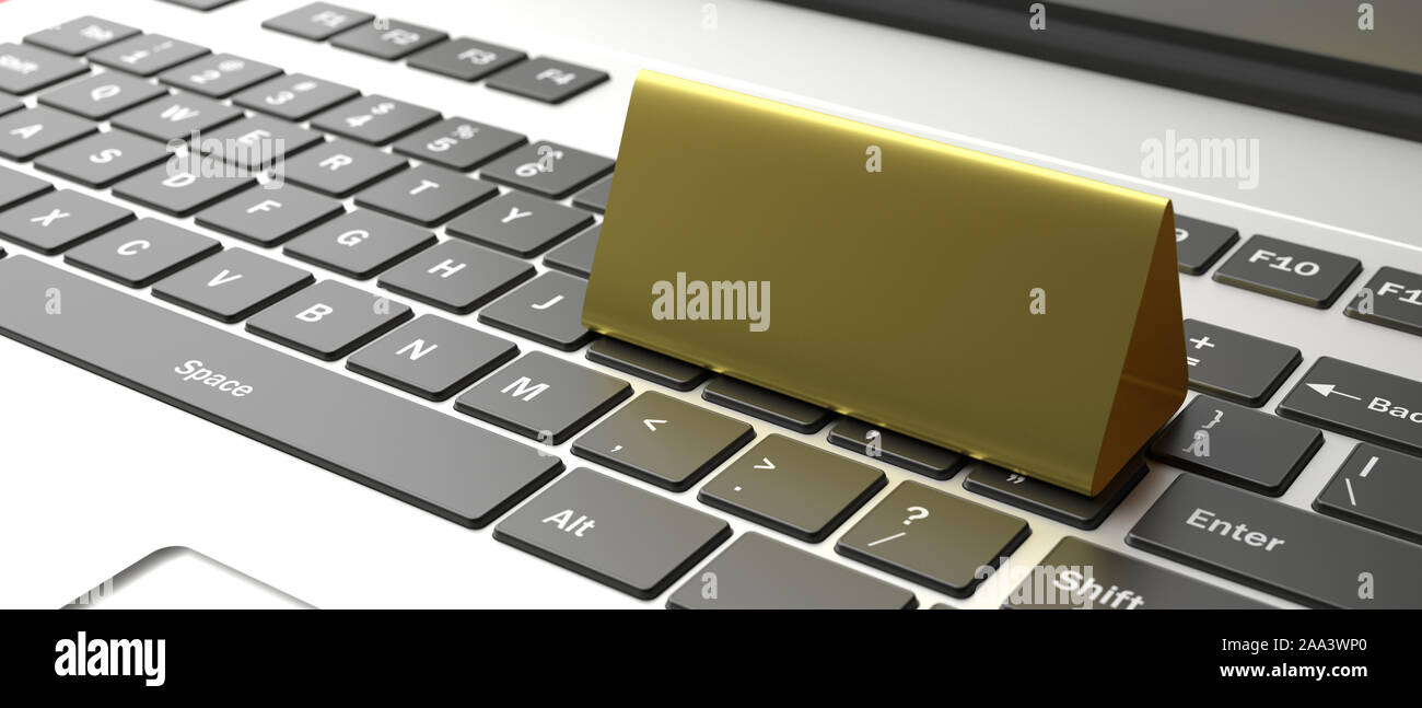 Online reservation concept. Table tent blank, reserved card sign ...