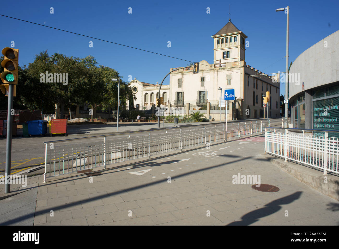 tunel esplugues de llobregat con sant just desvern tunel del tranvia puente plicia local esplugues barcelona catalunya spain Stock Photo