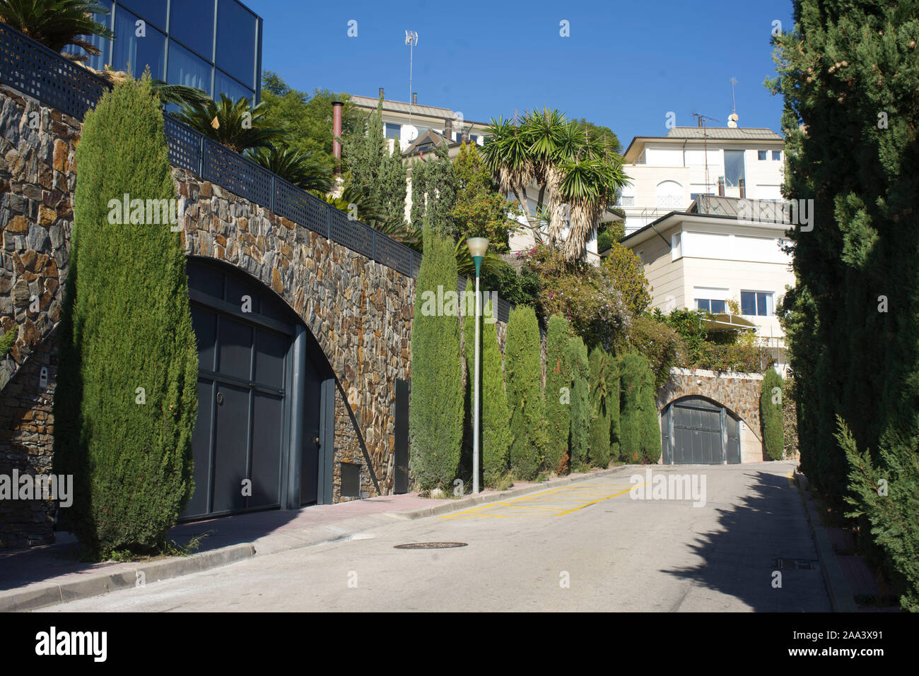 urbanizacion mas rica de barcelona catalunya spain casa de gerard pique Stock Photo