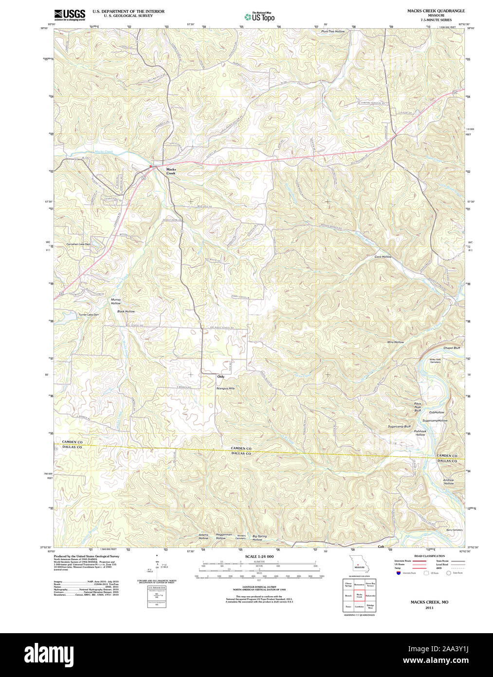 Map of macks creek missouri hires stock photography and images Alamy