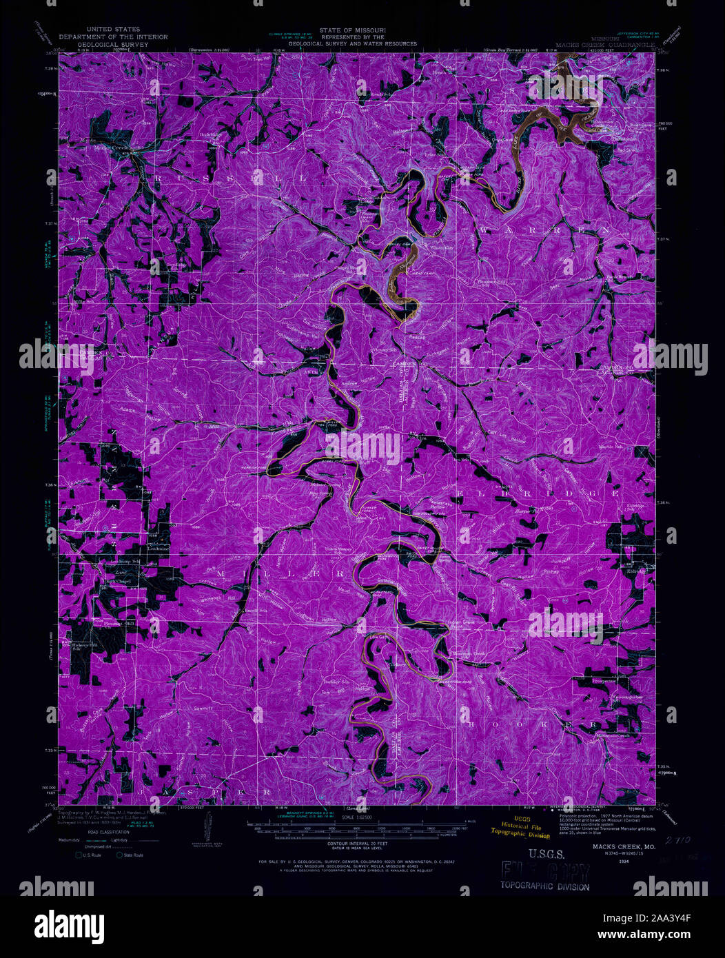 Map of macks creek missouri hires stock photography and images Alamy
