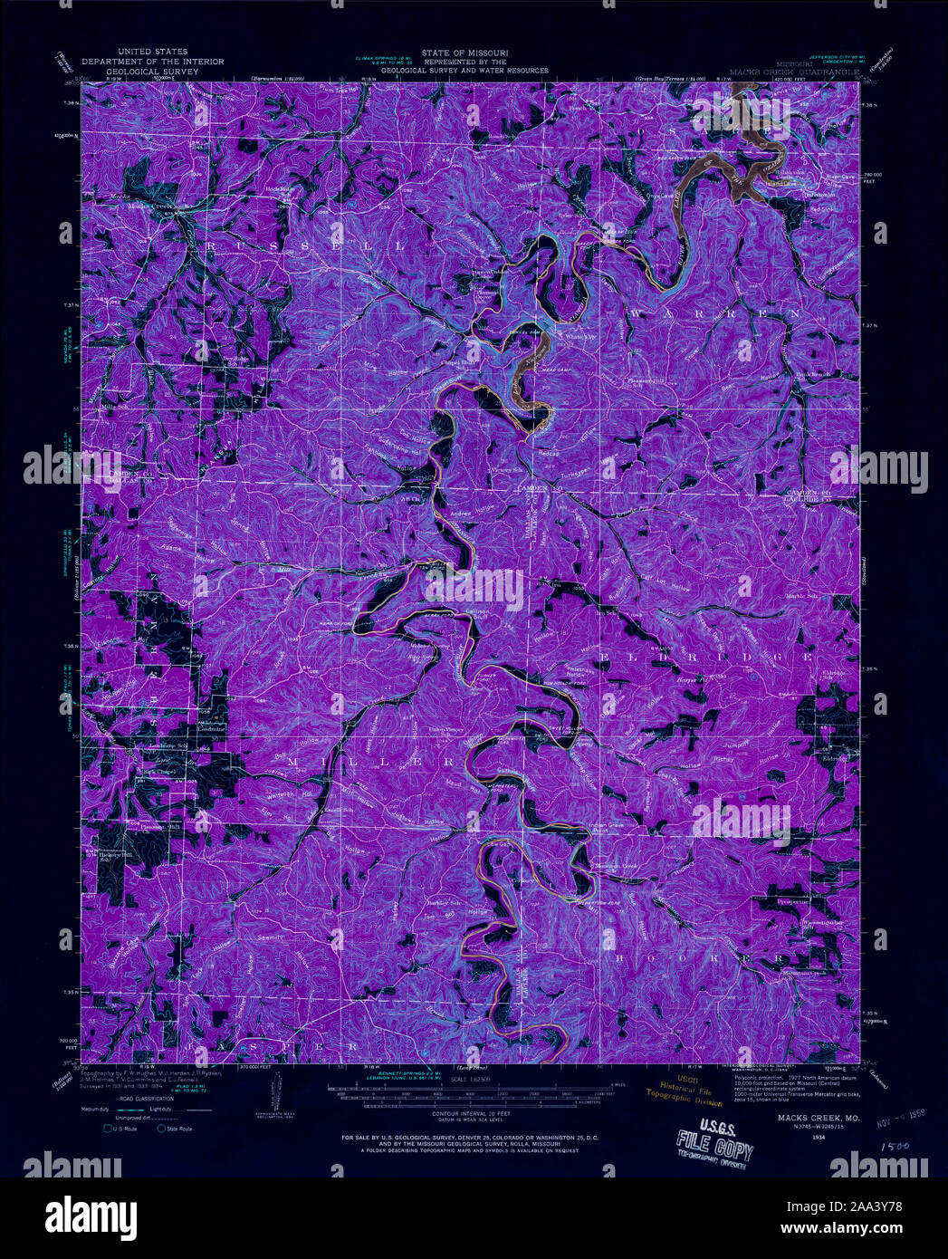 Map of macks creek missouri hires stock photography and images Alamy