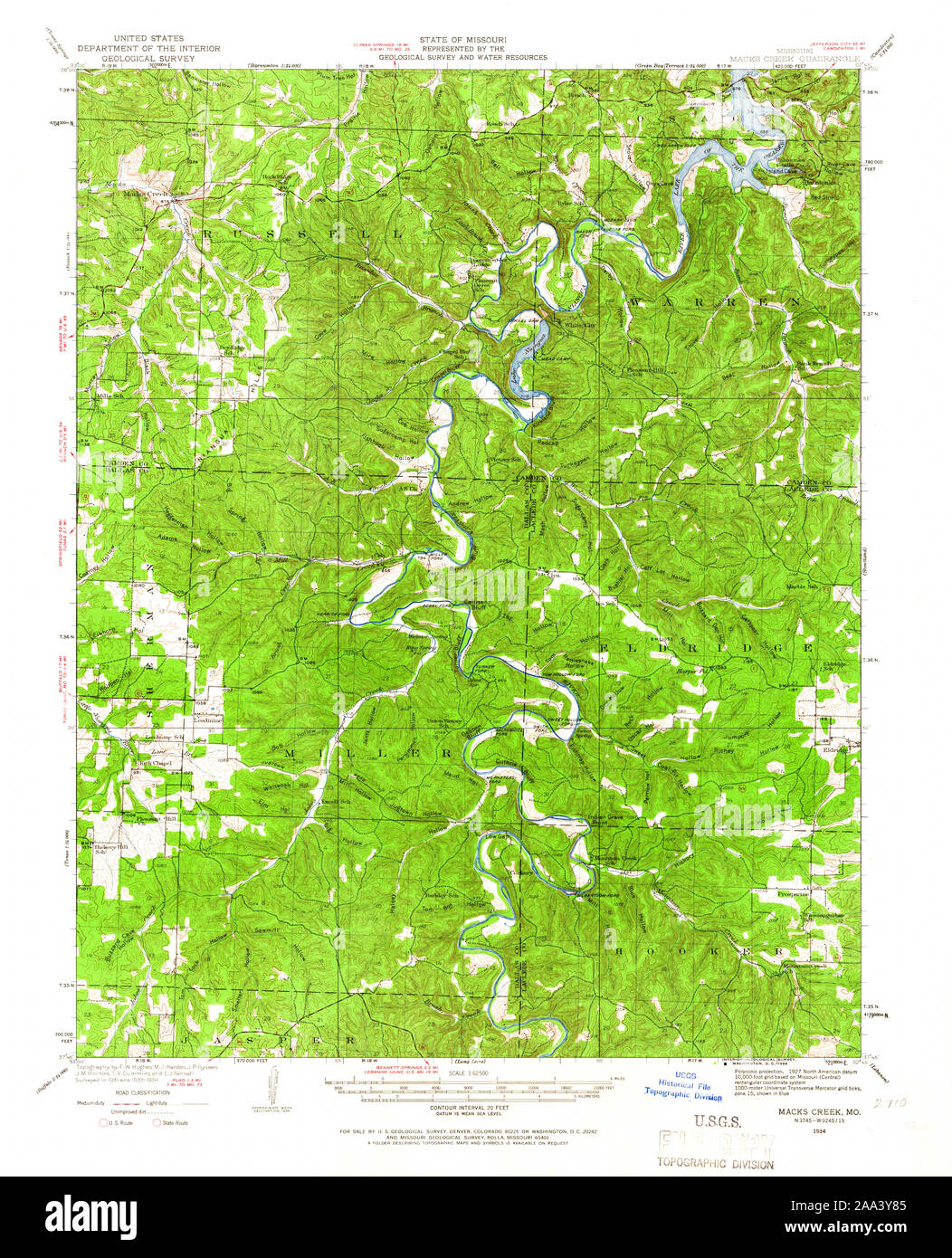 Map of macks creek missouri Cut Out Stock Images & Pictures Alamy