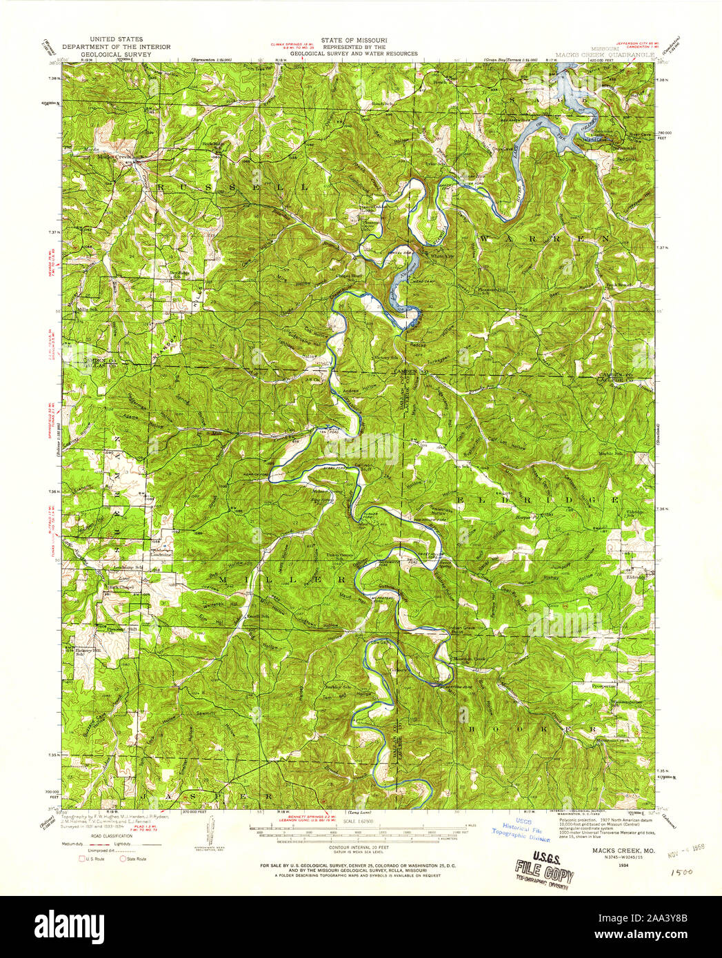 Map of macks creek missouri hires stock photography and images Alamy