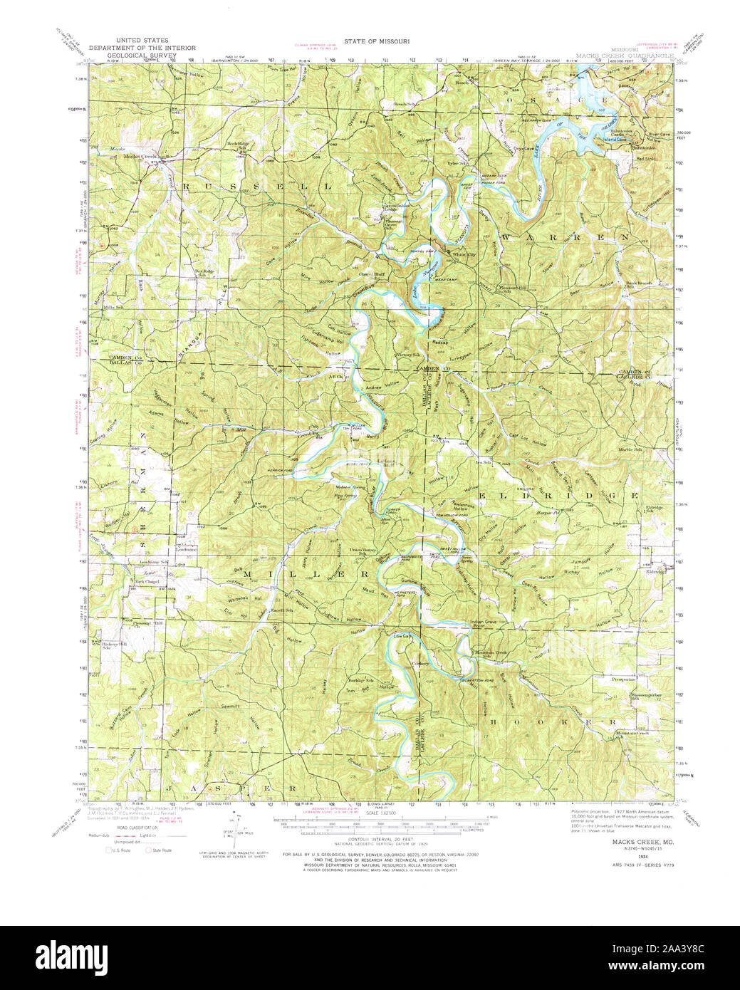 Map of macks creek hires stock photography and images Alamy