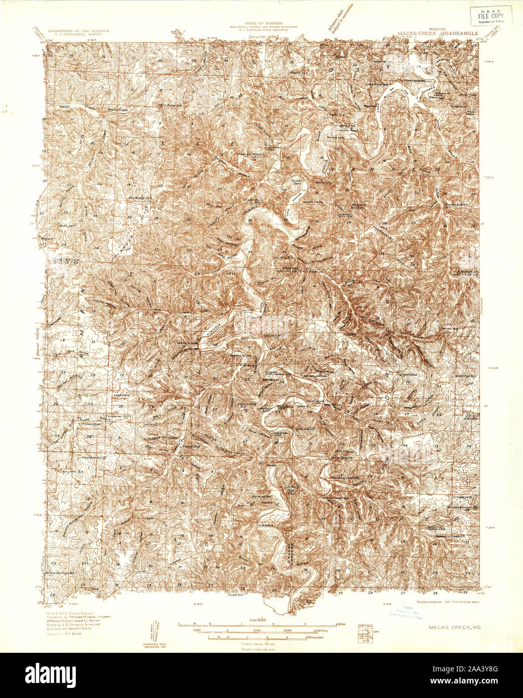 Macks creek missouri map hires stock photography and images Alamy