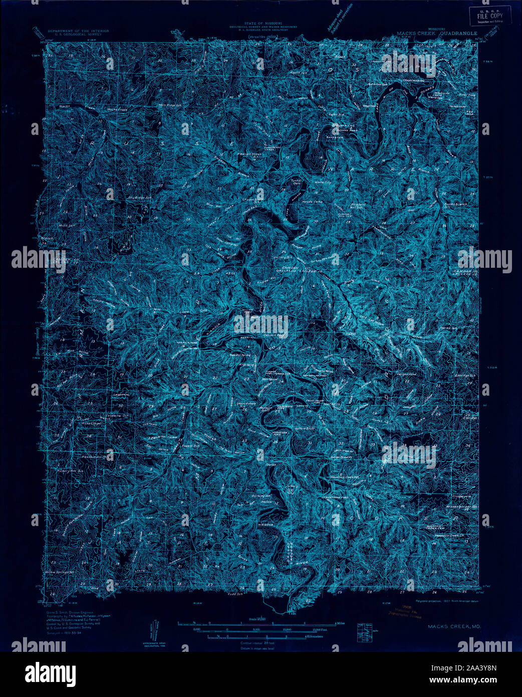 Map of macks creek missouri hires stock photography and images Alamy