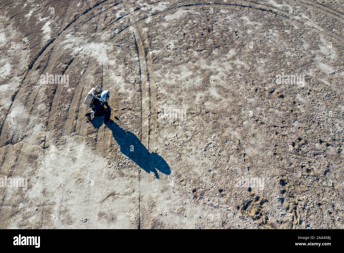 Hanksville, Utah - Researchers simulate living on Mars at the Mars Desert Research Station. 'Expedition Boomerang' brought Australian researchers to t Stock Photo