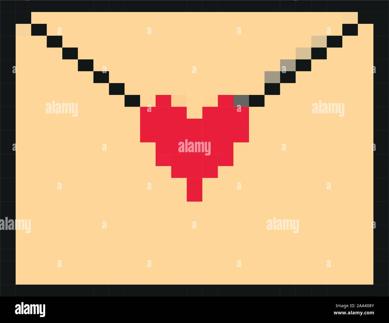 Envelope With Heart 8 Bits Pixelated Style Icon Stock Vector Image Art Alamy