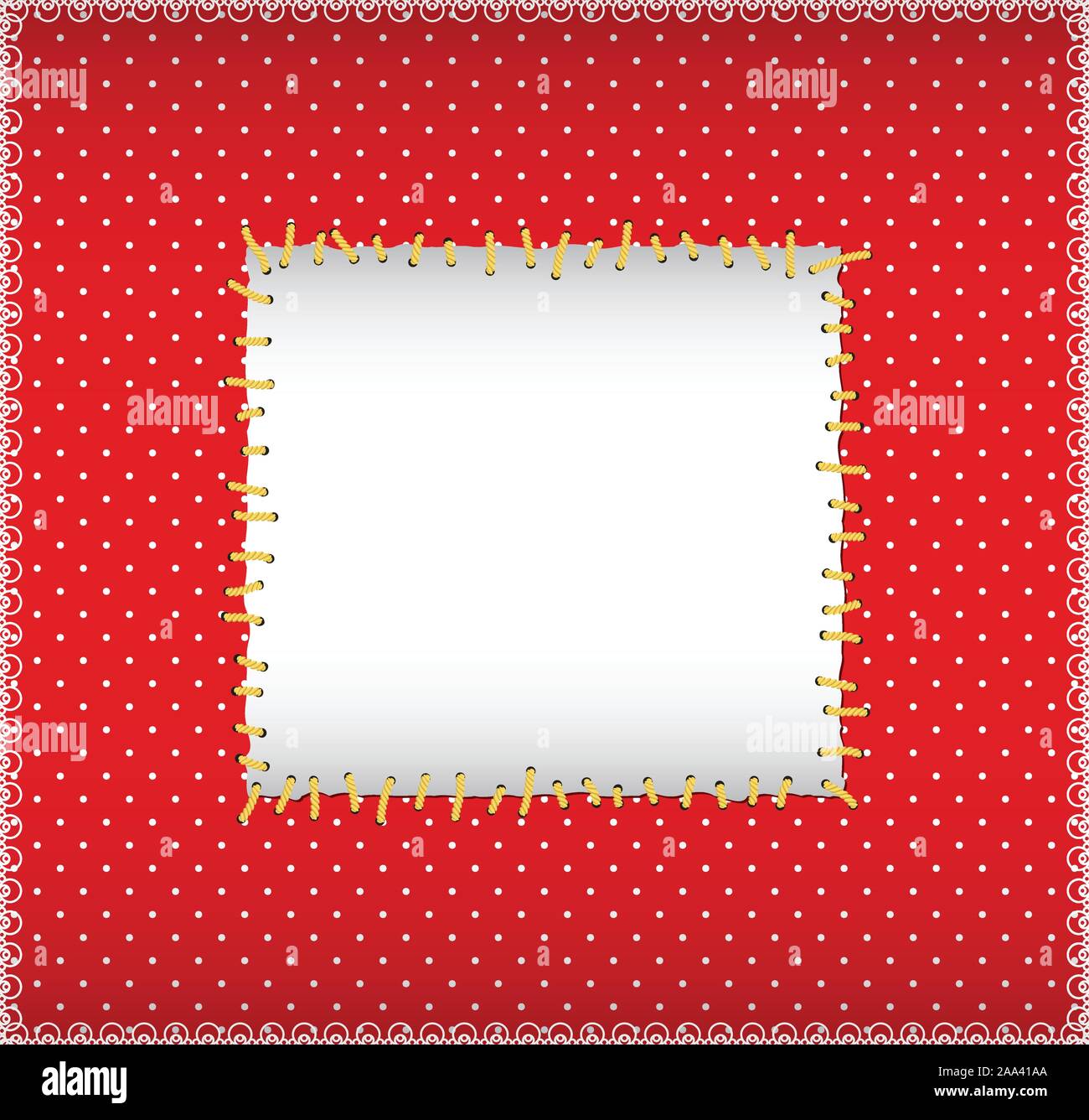 Stitched sqare frame Stock Vector