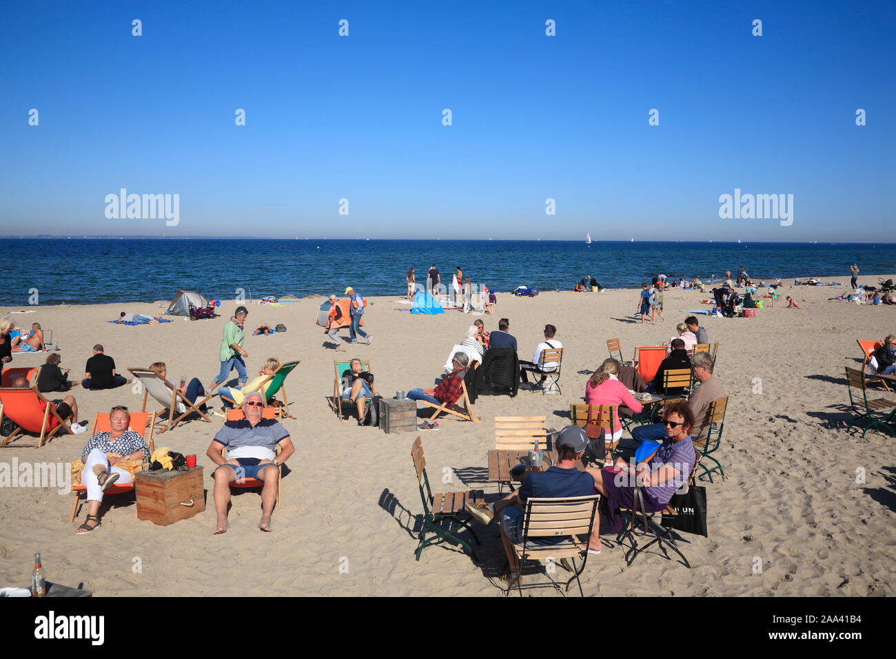 At the Beach bar RIFF, Niendorf / Baltic Sea, Timmendorfer Strand, Schleswig-Holstein, Germany Stock Photo