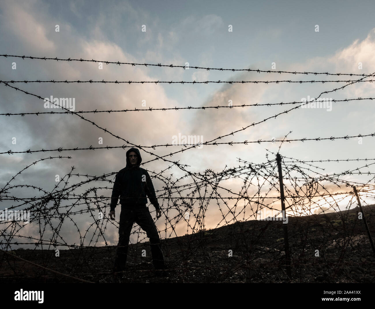 Barbed sale wire man