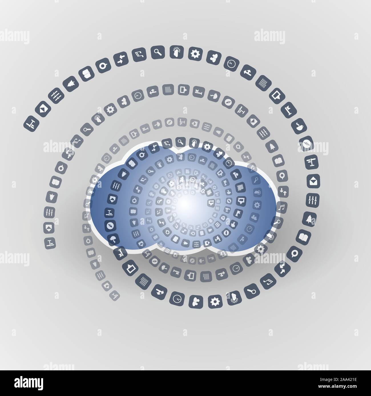 Global Network or Cloud Computing Concept Design with Big Cloud in the ...