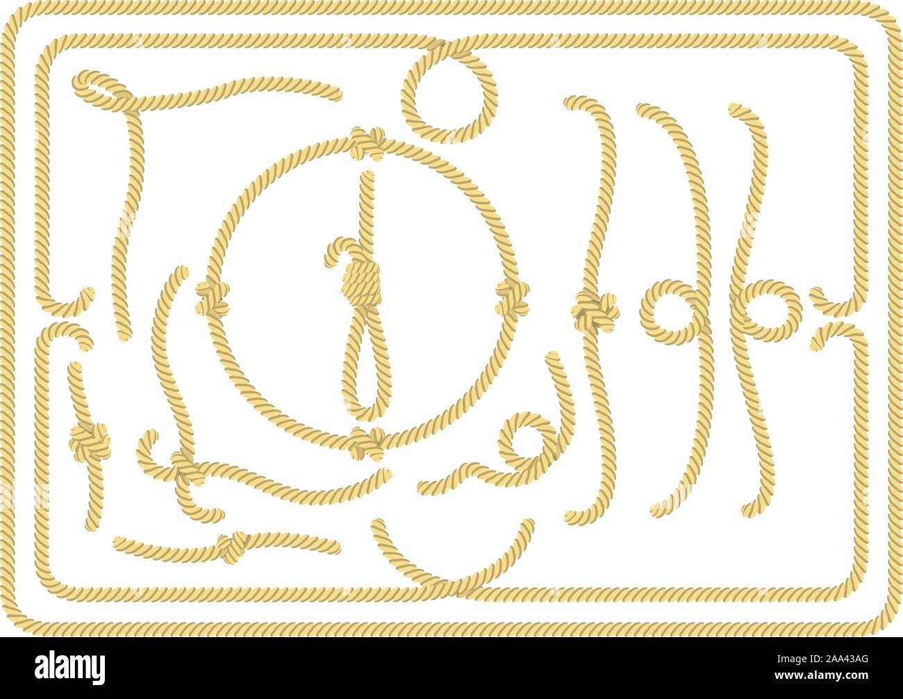 Collection of rope design elements Stock Vector Image & Art Alamy
