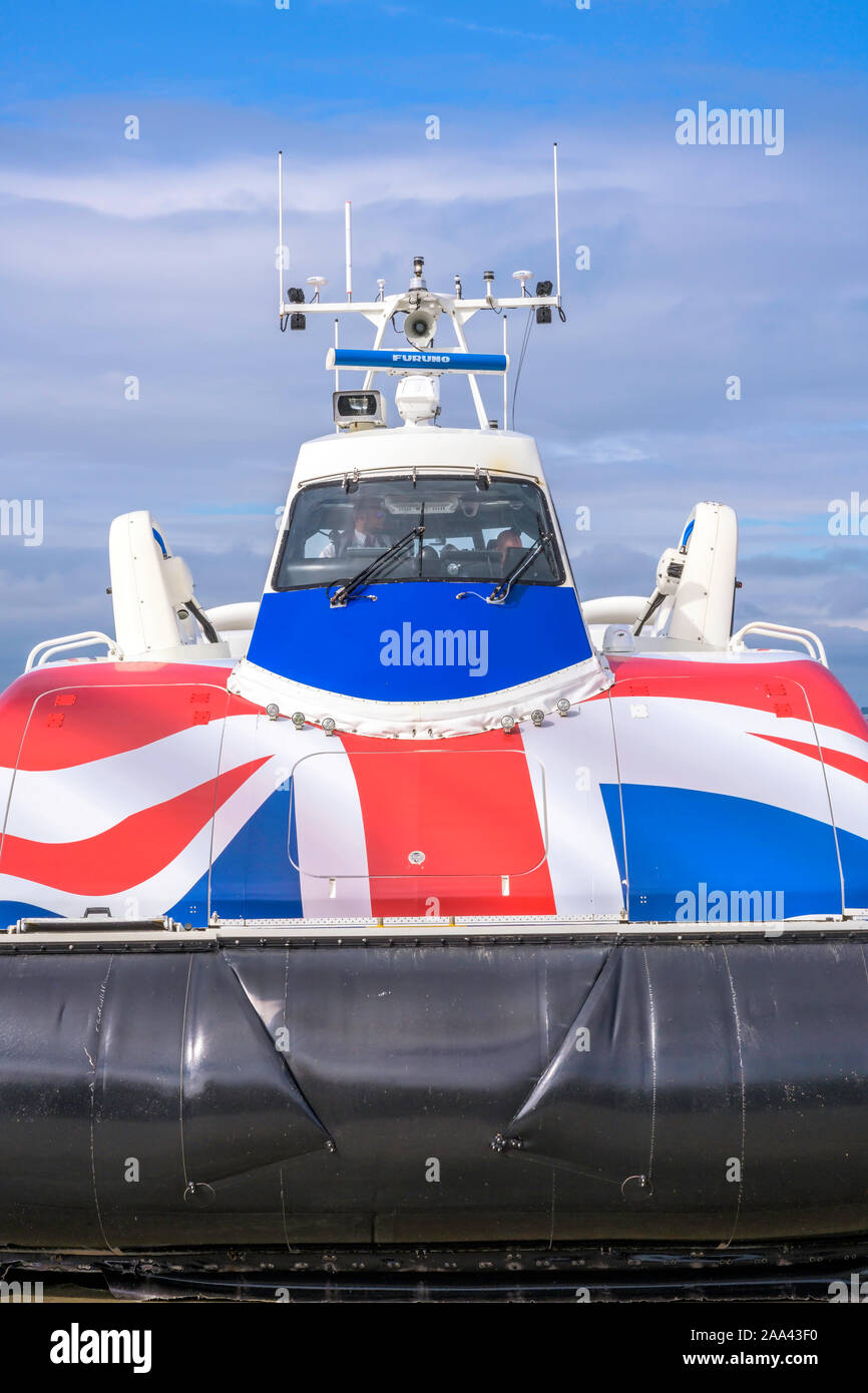 Hovercraft arrival at Isle of Wight, UK Stock Photo Alamy
