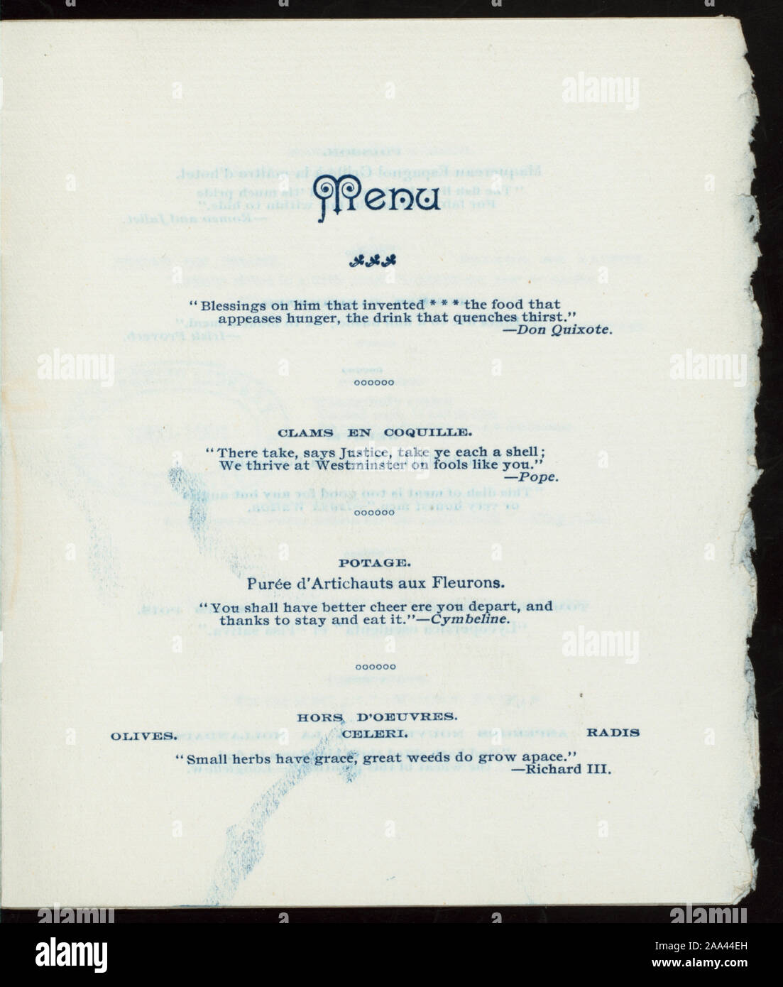 FRENCH; LITERARY QUOTES; TOASTS; ANNUAL DINNER [held by] PHILILEXIAN  SOCIETY OF COLUMBIA UNIVERSITY [at] THE ARENA, 39 WEST 31ST STREET, NEW  YORK (REST Stock Photo - Alamy, image size:1103x1390