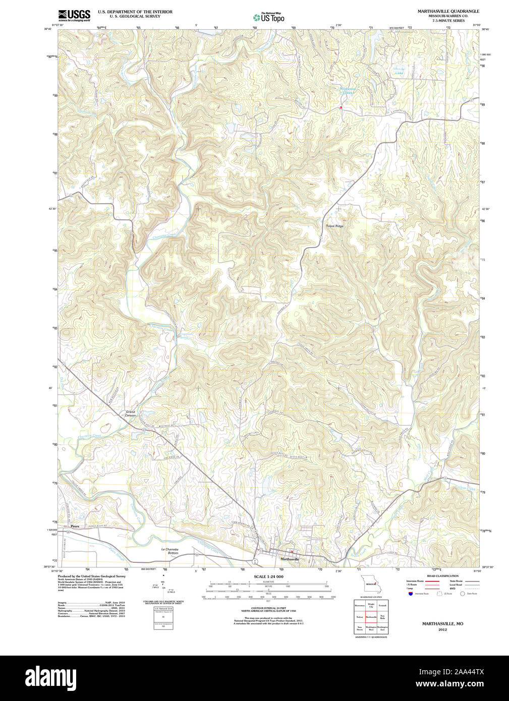 Marthasville missouri map hires stock photography and images Alamy