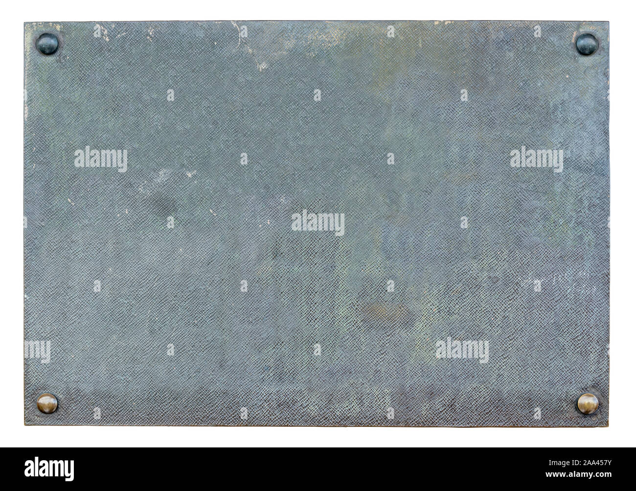 Blank, old, metal plaque isolated on white background Stock Photo - Alamy