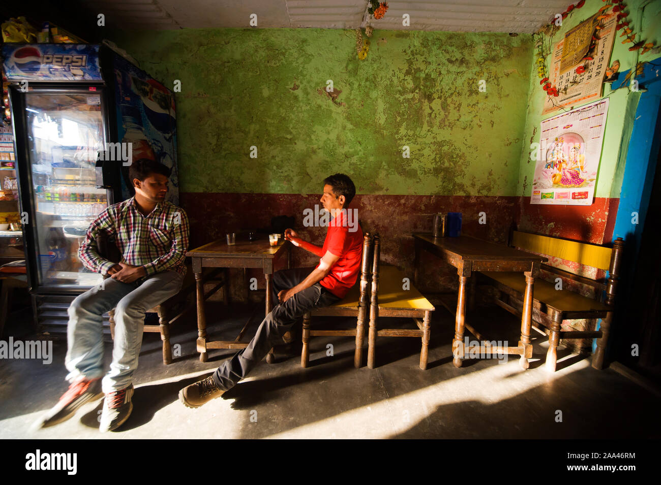 Typical tea shop in Champawatt town, Uttarakhand, India Stock Photo