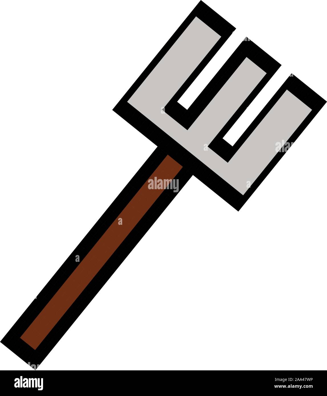 trident 8 bits pixelated style icon Stock Vector