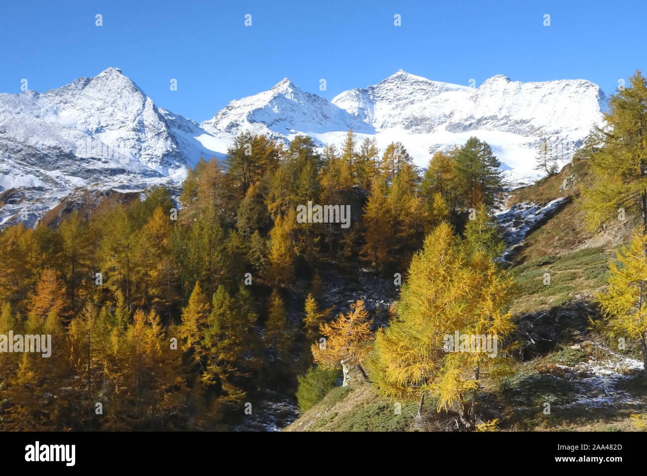 Herbststimmung am Berninapass Stock Photo