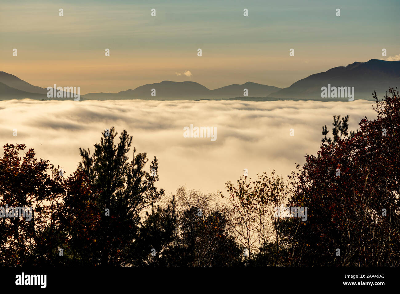 Cloud inversion across the Eden Valley, looking towards Blencathra ...