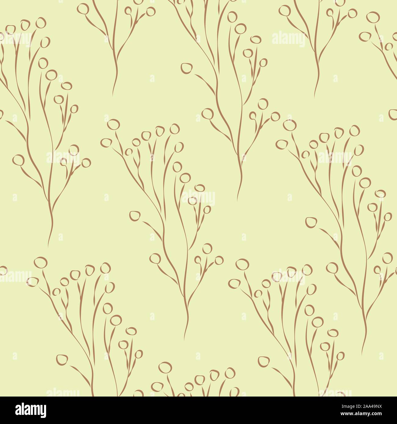 Seamless Pattern with Cute Flowers. Hand Drawn Scandinavian Style ...
