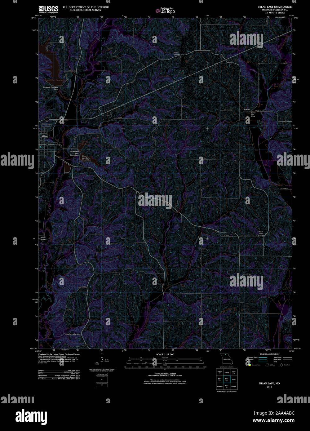 Map of milan missouri hires stock photography and images Alamy
